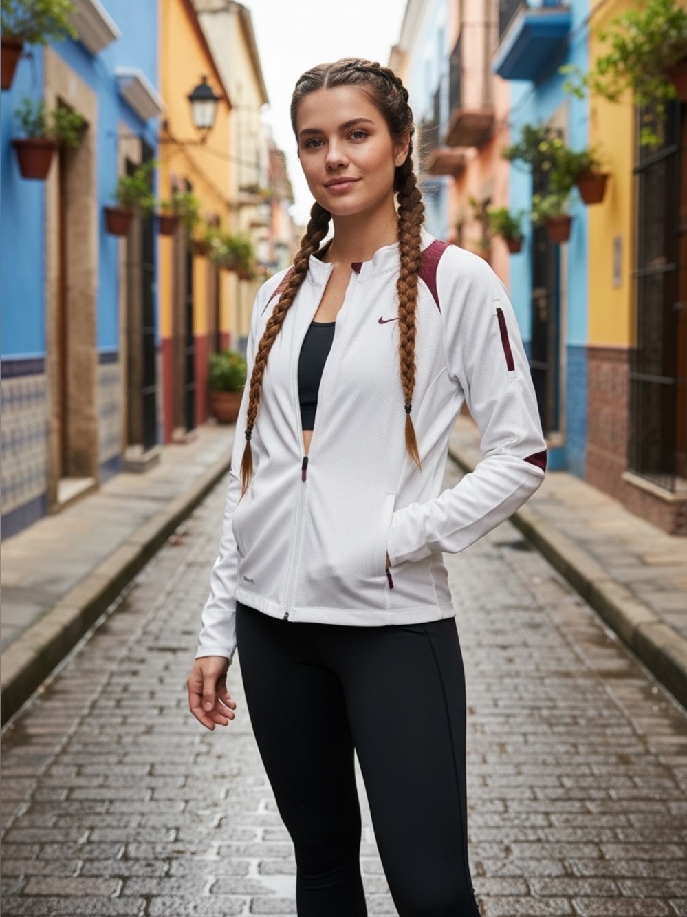 Nike fit textured zip up athletic jacket xl